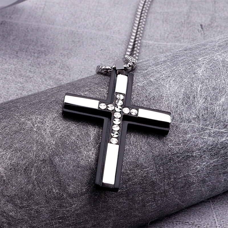 Ebay Aliexpress Titanium Steel Cross Men's Necklace Available For Dropshipping