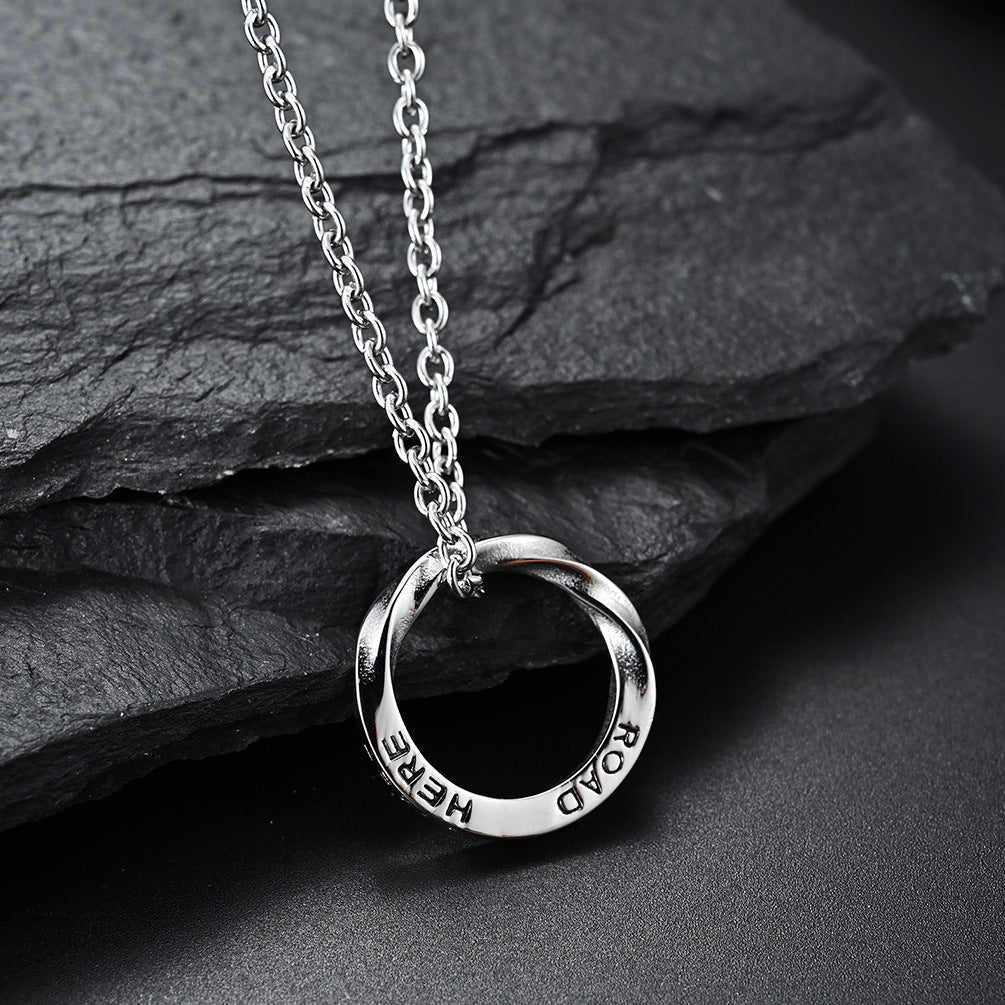 Planderful Mobius Ring Necklace Titanium Steel Eternal Knot For Unisex Everyday Wear