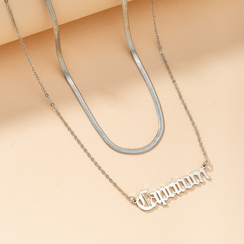 European and American Gothic Zodiac Snake Chain Necklace Set - Vienna Verve Collection