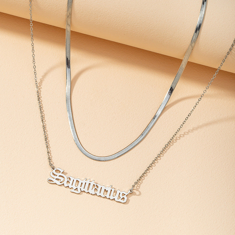 European and American Gothic Zodiac Snake Chain Necklace Set - Vienna Verve Collection
