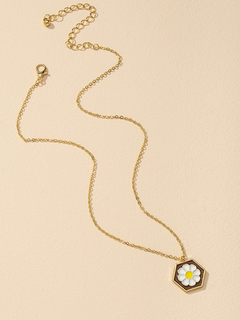 Alloy Floral Collarbone Necklace - Vienna Verve Collection