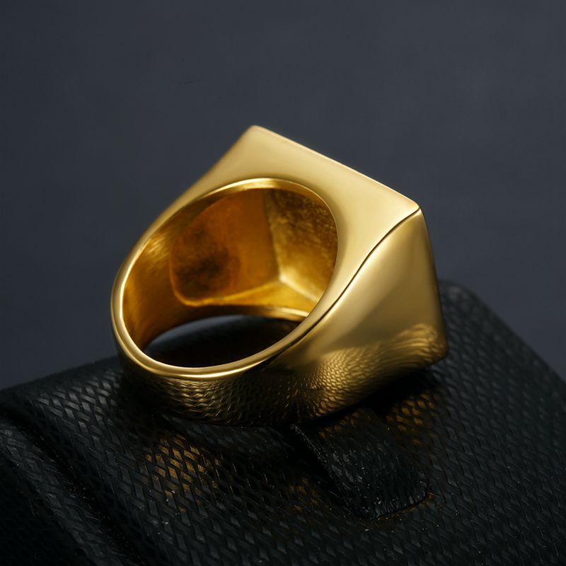 Planderful Titanium Steel Gold Plated Hip Hop Ring For Men With Judas Thirteen Apostles Painting