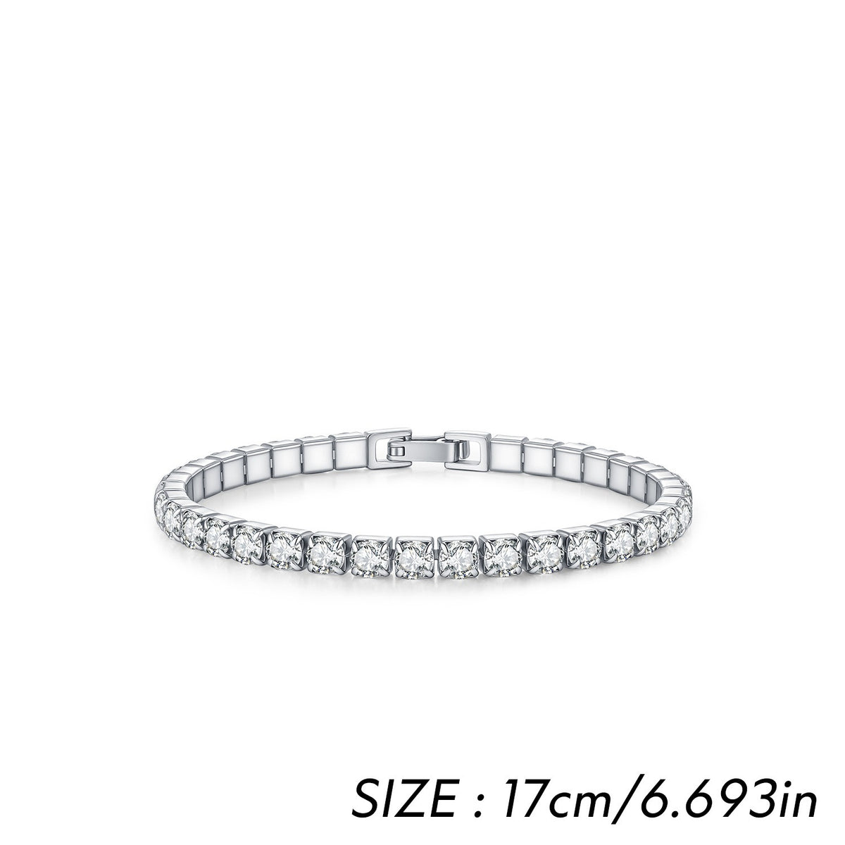 925 Sterling Silver Tennis Zircon Bracelet