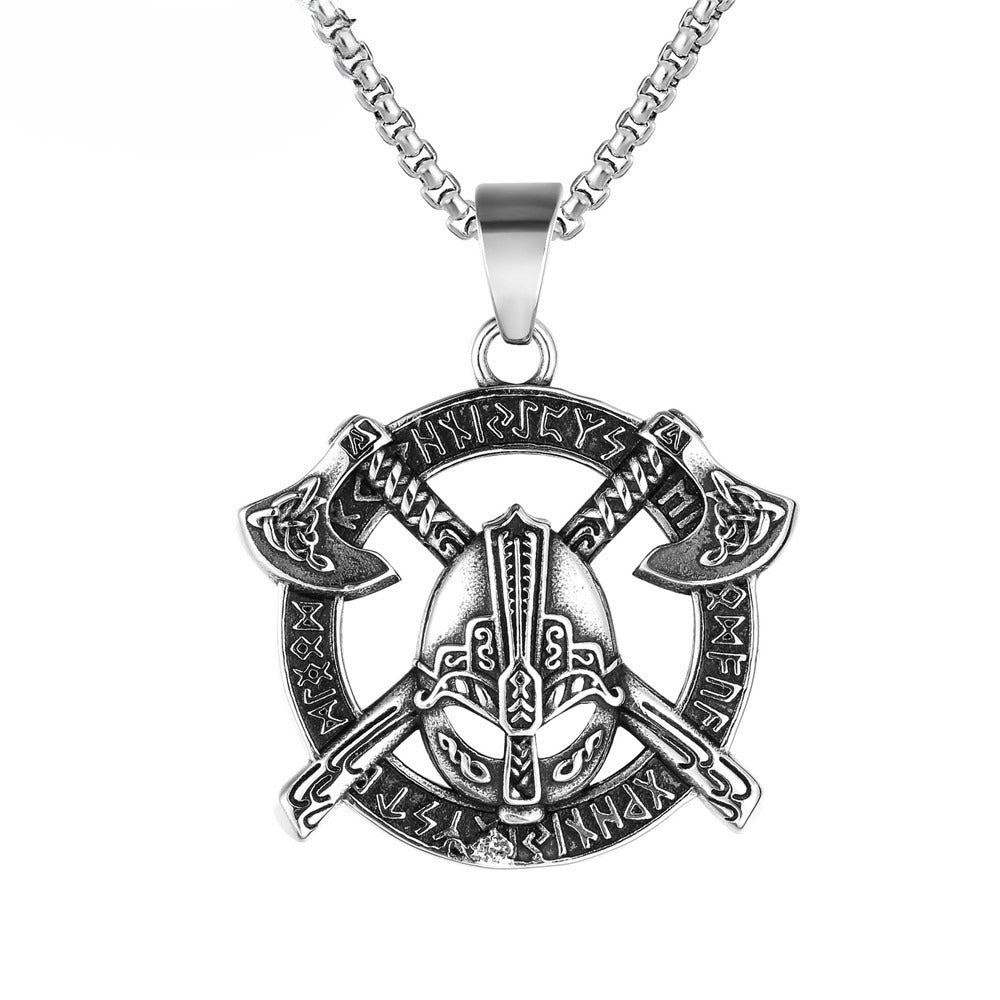 Personalized Vintage Viking Thor Axe Pendant Necklace Titanium Steel By Planderful For Unisex Protection