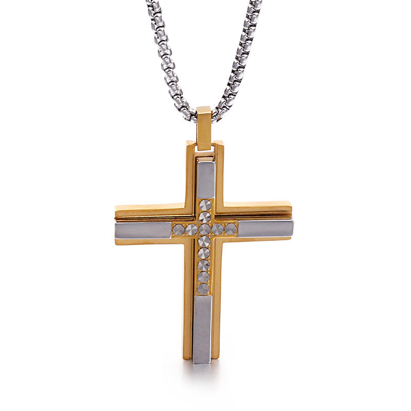 Ebay Aliexpress Titanium Steel Cross Men's Necklace Available For Dropshipping