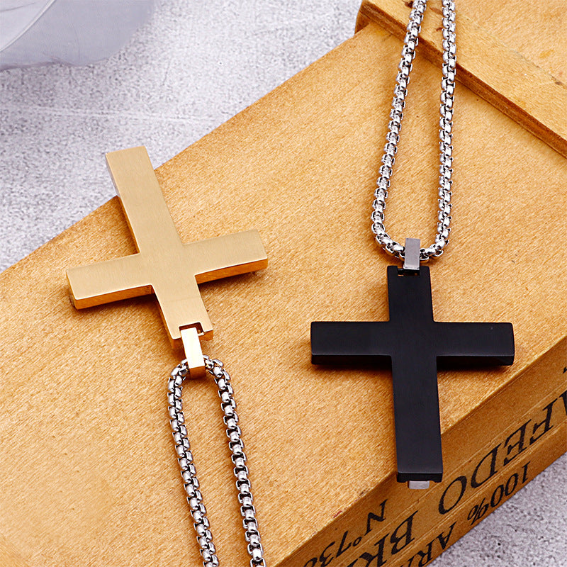 Ebay Aliexpress Titanium Steel Cross Men's Necklace Available For Dropshipping