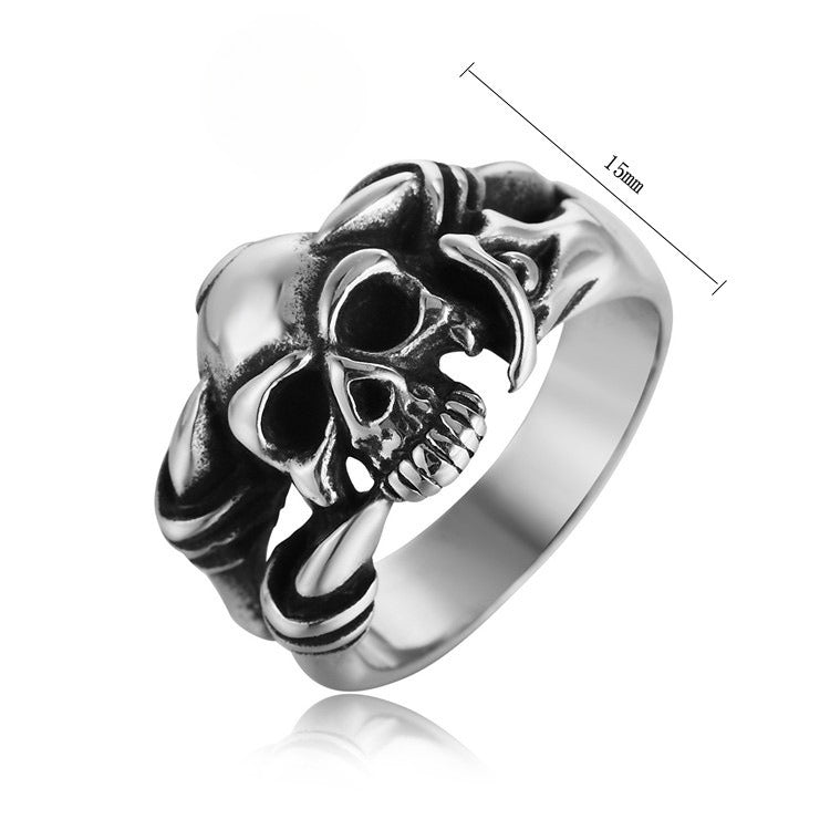 Titanium Steel Skull Ring