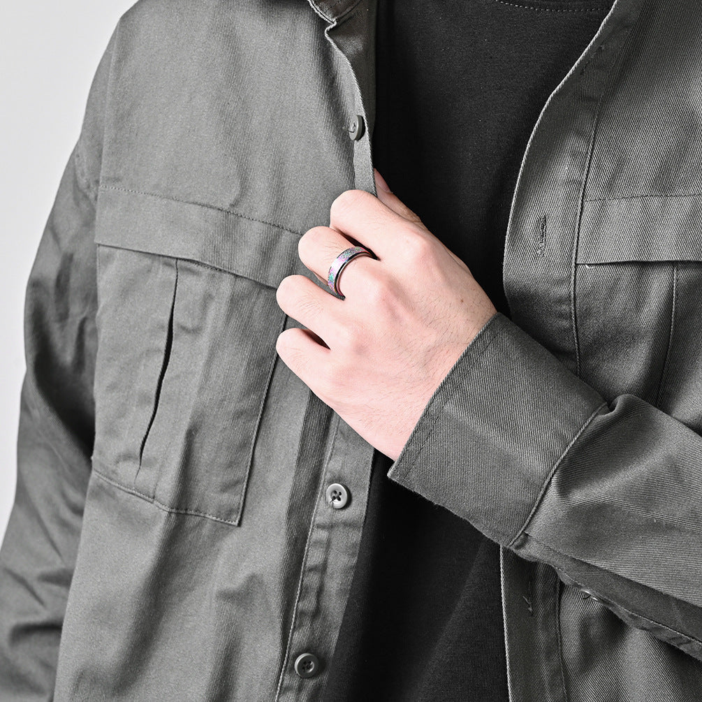 Cross-Border E-Commerce Light Luxury Rotatable Titanium Ring