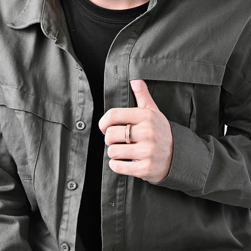 Cross-Border E-Commerce Light Luxury Rotatable Titanium Ring