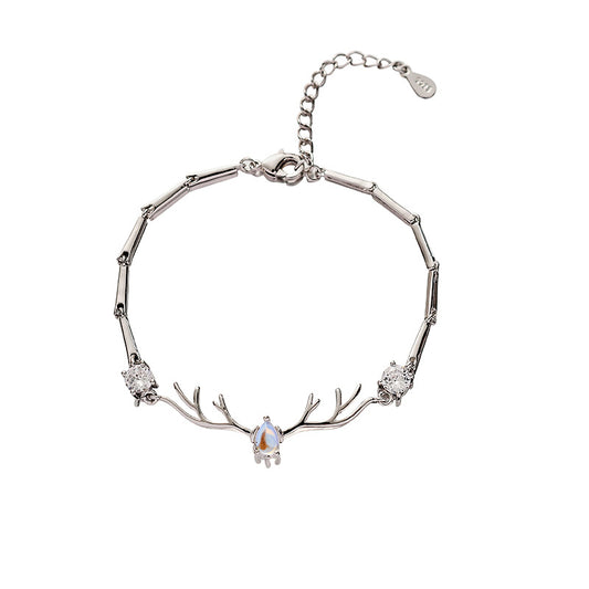 Enchanted Deer Bracelet Set with Sterling Silver and Crystals