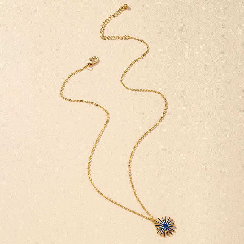 European Sunflower Dripping Oil Necklace - Vienna Verve Collection