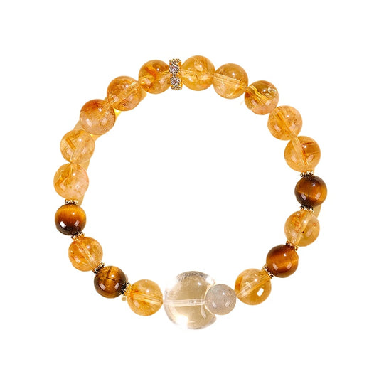 Planderful Fortune's Favor Bracelet – Natural Huangta Crystal Beads for Good Luck