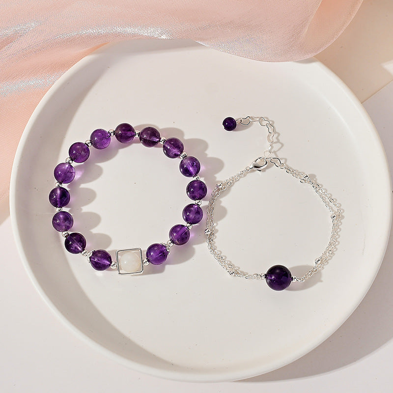 Elegant Amethyst Bracelet with Sterling Silver - Women's Jewelry