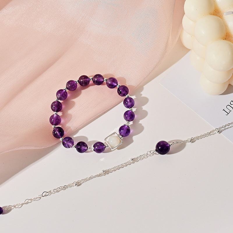 Elegant Amethyst Bracelet with Sterling Silver - Women's Jewelry