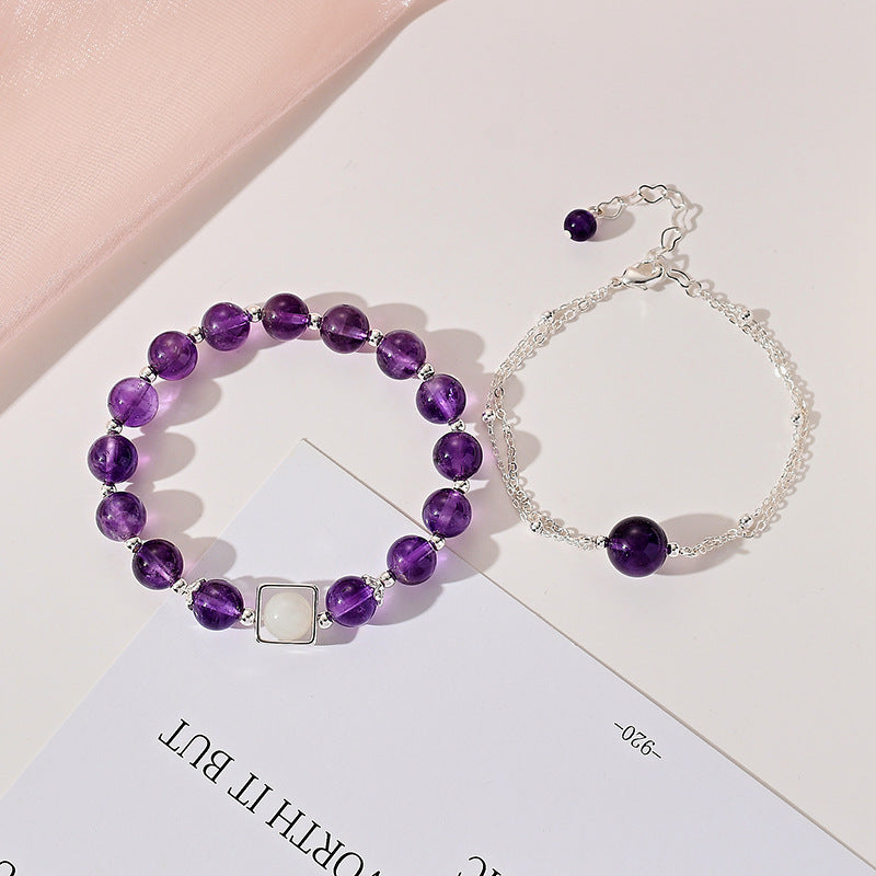 Elegant Amethyst Bracelet with Sterling Silver - Women's Jewelry