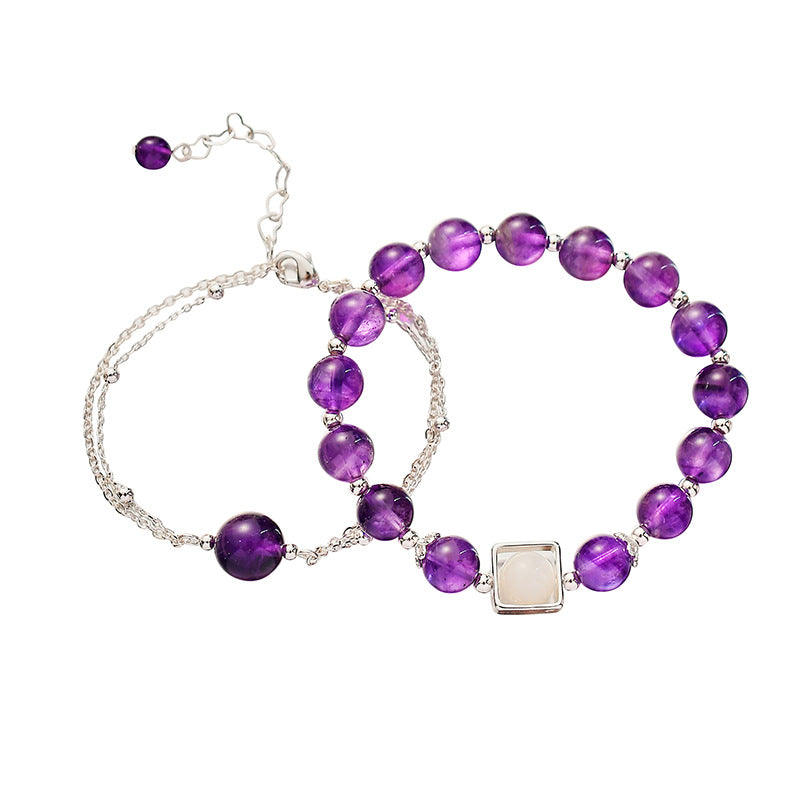 Elegant Amethyst Bracelet with Sterling Silver - Women's Jewelry
