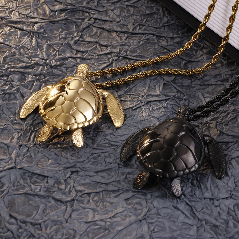 Little Turtle Titanium Steel Necklace for Men