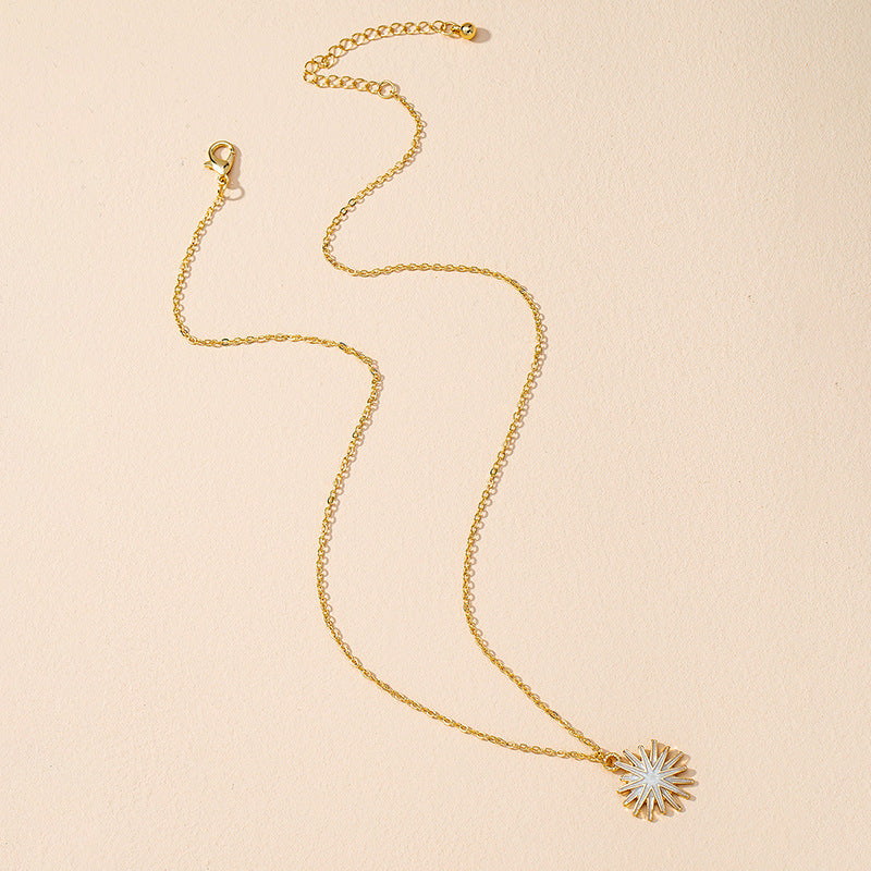 European Sunflower Dripping Oil Necklace - Vienna Verve Collection