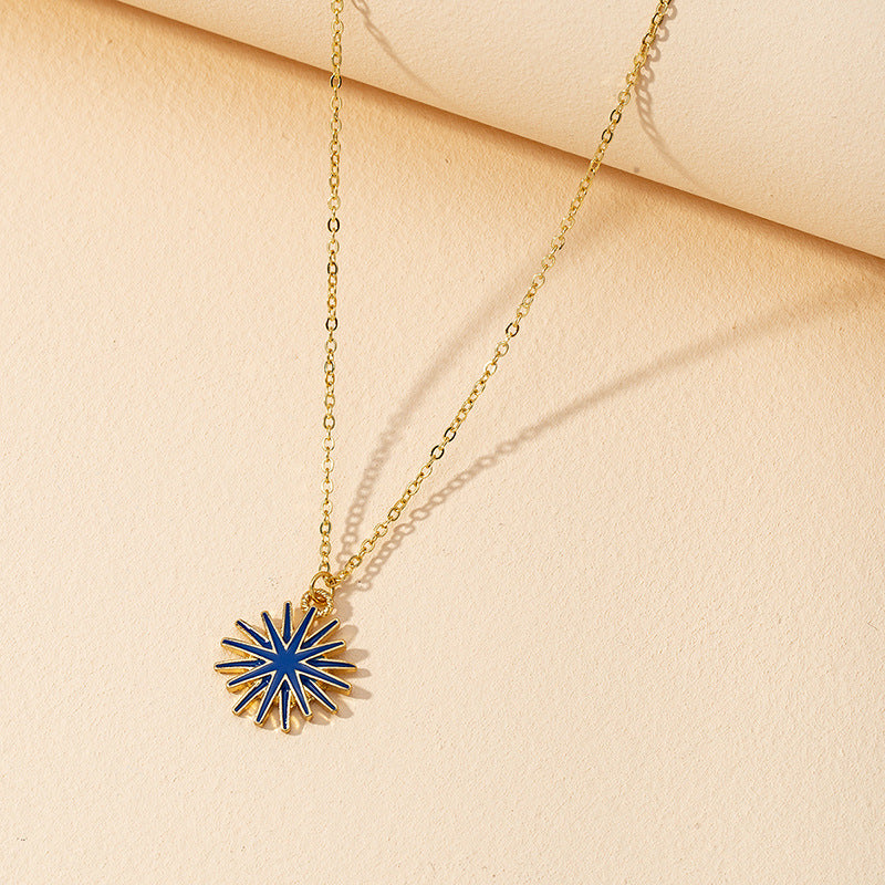 European Sunflower Dripping Oil Necklace - Vienna Verve Collection