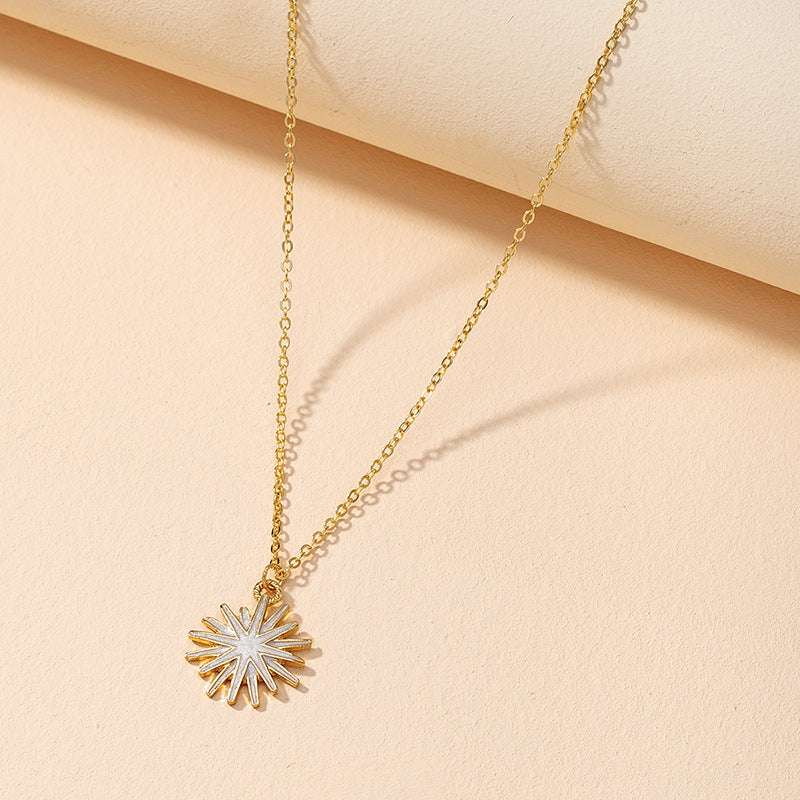 European Sunflower Dripping Oil Necklace - Vienna Verve Collection