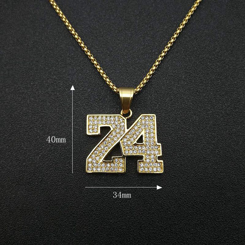 Zircon Necklace – Luxury Hip Hop Basketball Pendant Necklace In Steel Gold-Plated Finish