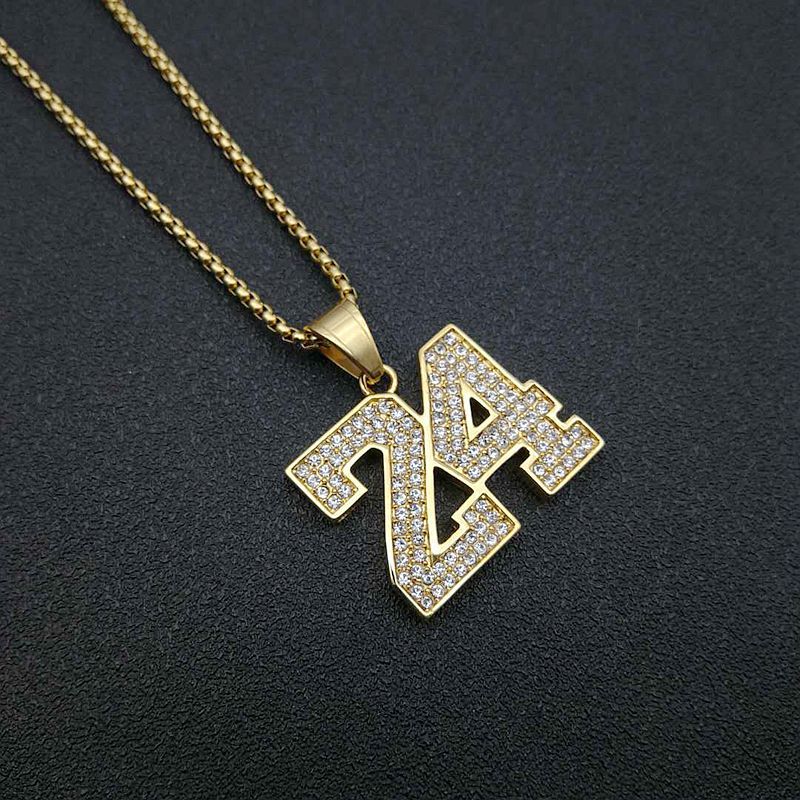Zircon Necklace – Luxury Hip Hop Basketball Pendant Necklace In Steel Gold-Plated Finish