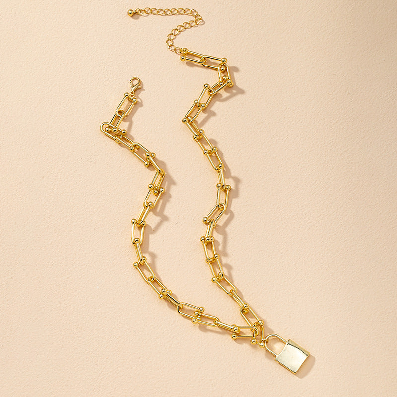 Trendy European and American Imported Lock Necklace Collection