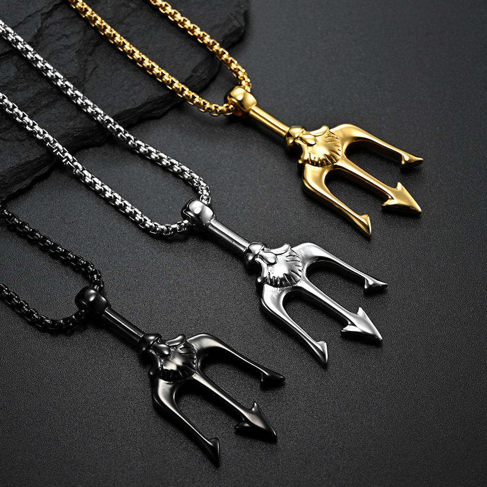 Planderful Poseidon Trident Necklace Unisex Protector