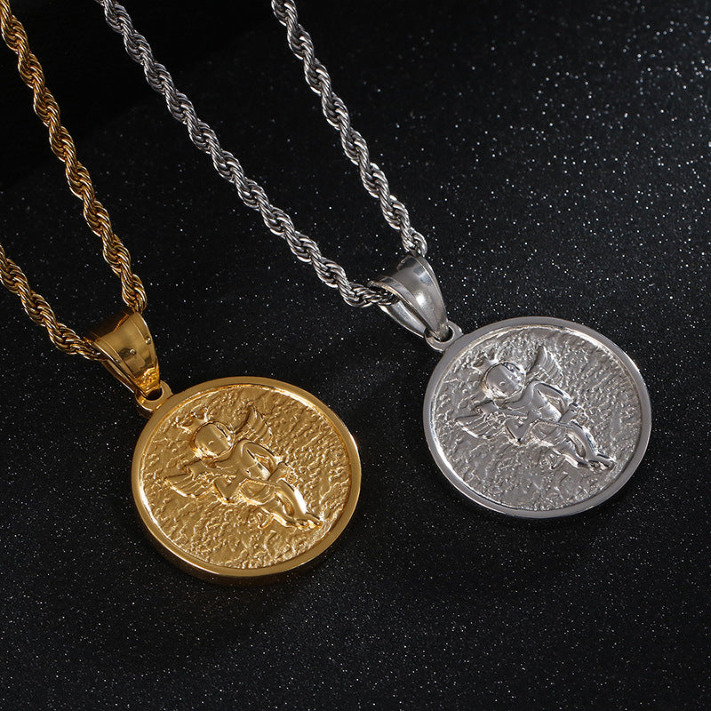 Angel's Touch Stainless Steel Pendant in Korean Style for Men