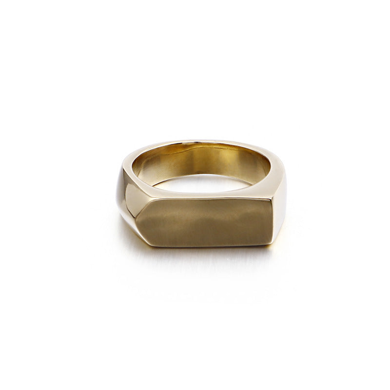 Hipster Titanium Steel Geometric Men's Ring - European and American Hip Hop Rap Accessories