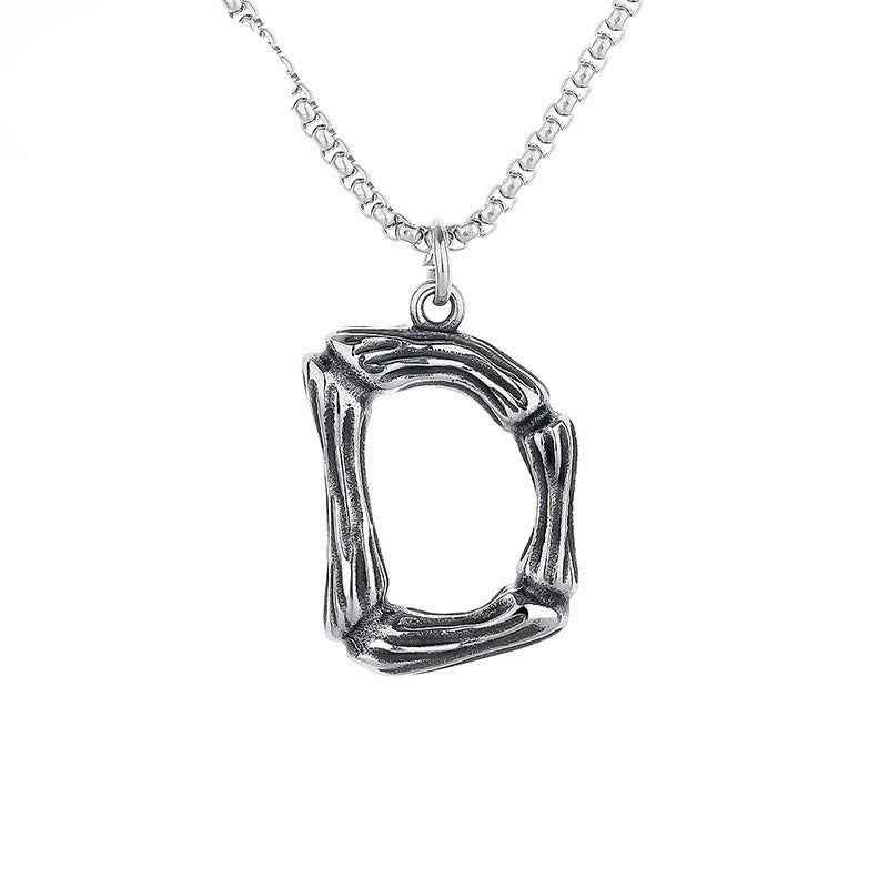 Stainless Steel Necklace – Minimalist 26 Letter Pendant