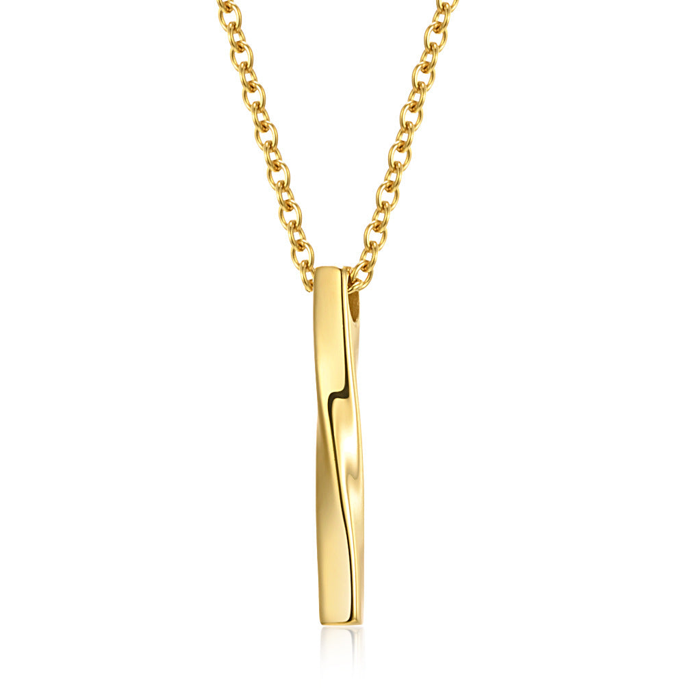 Planderful Geometric Mobius Necklace Unisex Rectangular Twisted Line Pendant for Men and Women Everyday Style