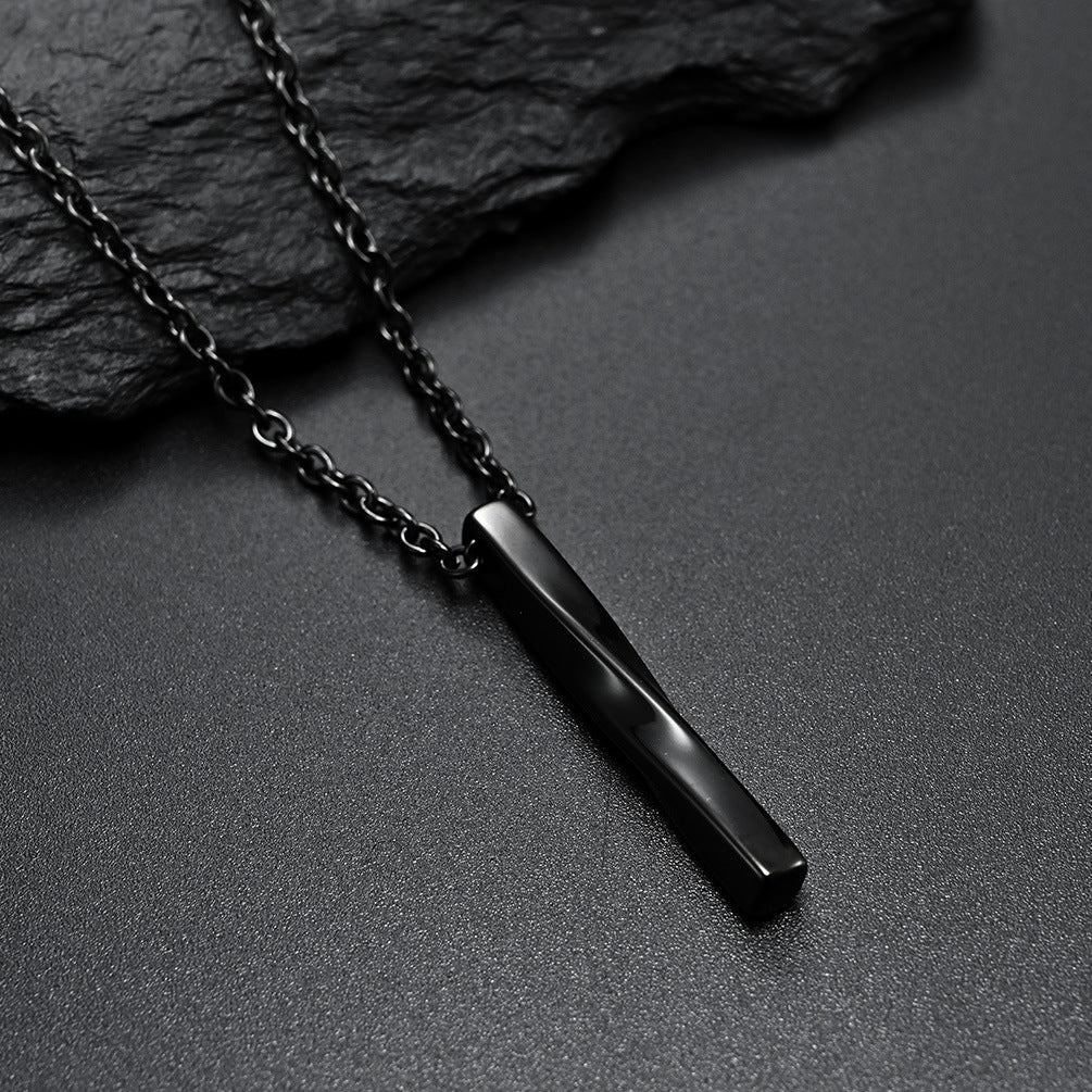 Planderful Geometric Mobius Necklace Unisex Rectangular Twisted Line Pendant for Men and Women Everyday Style