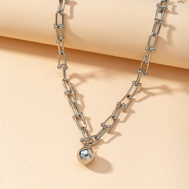 European and American Alloy Chain Necklace with Unique Design