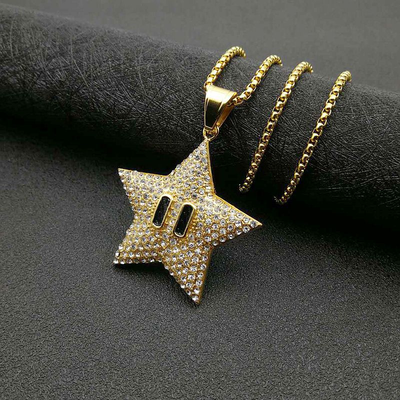 Steel Necklace – Statement Five-Point Star Pendant