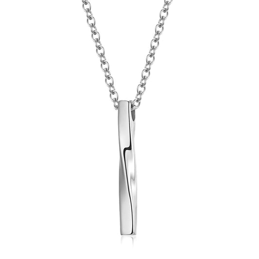 Planderful Geometric Mobius Necklace Unisex Rectangular Twisted Line Pendant for Men and Women Everyday Style