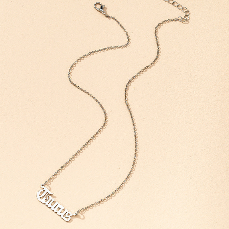 Gothic Constellation Necklace with English Letters - Vienna Verve Collection