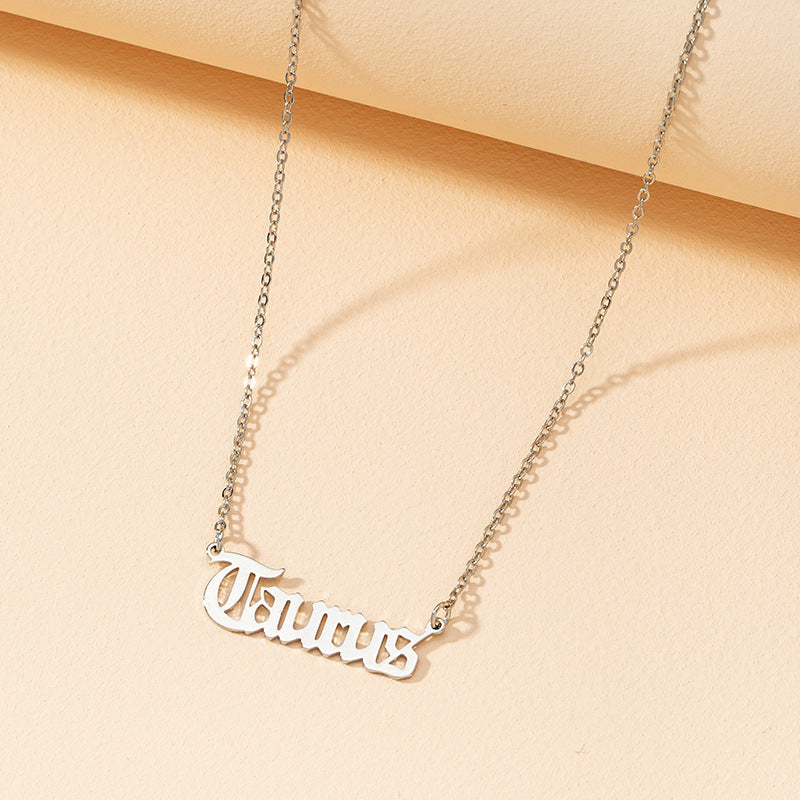 Gothic Constellation Necklace with English Letters - Vienna Verve Collection