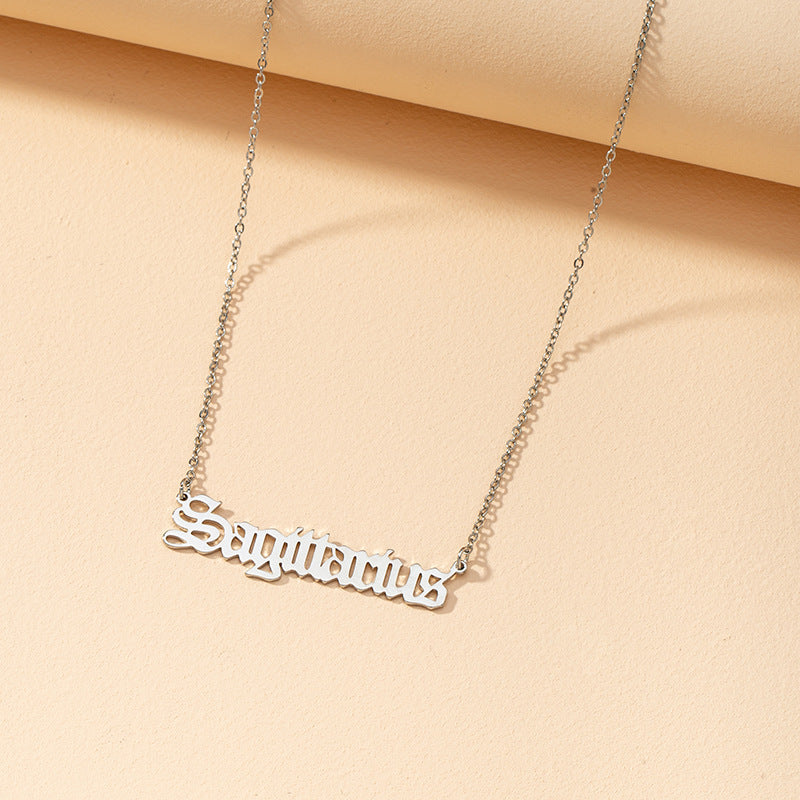 Gothic Constellation Necklace with English Letters - Vienna Verve Collection