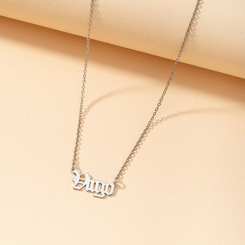 Gothic Constellation Necklace with English Letters - Vienna Verve Collection