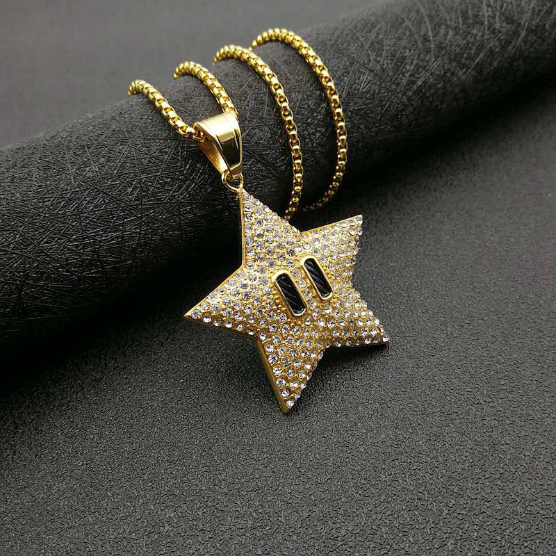 Steel Necklace – Statement Five-Point Star Pendant