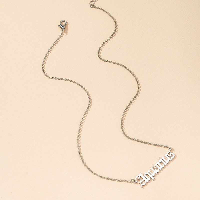 Gothic Constellation Necklace with English Letters - Vienna Verve Collection
