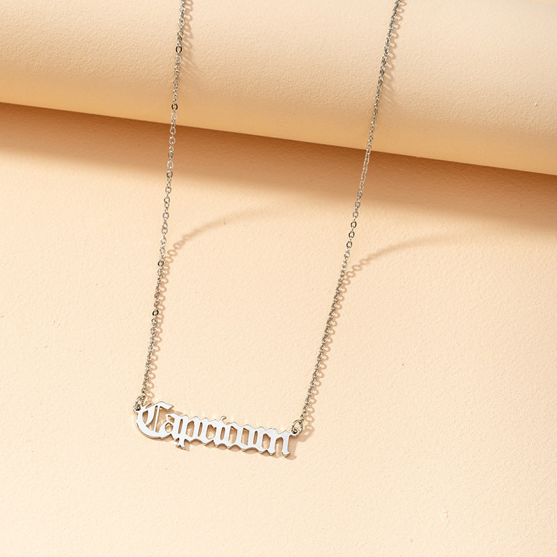 Gothic Constellation Necklace with English Letters - Vienna Verve Collection