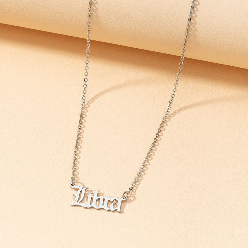 Gothic Constellation Necklace with English Letters - Vienna Verve Collection