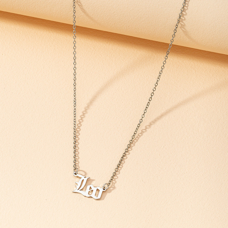 Gothic Constellation Necklace with English Letters - Vienna Verve Collection