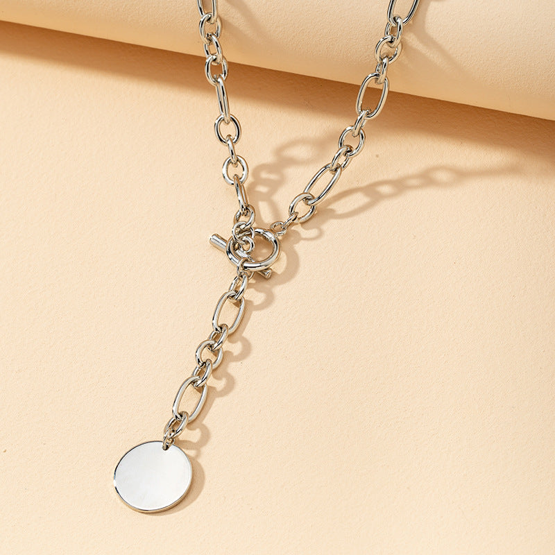 Trendy Vienna Verve Metal Pendant Necklace with OT Chain - Fashion Clavicle Jewelry