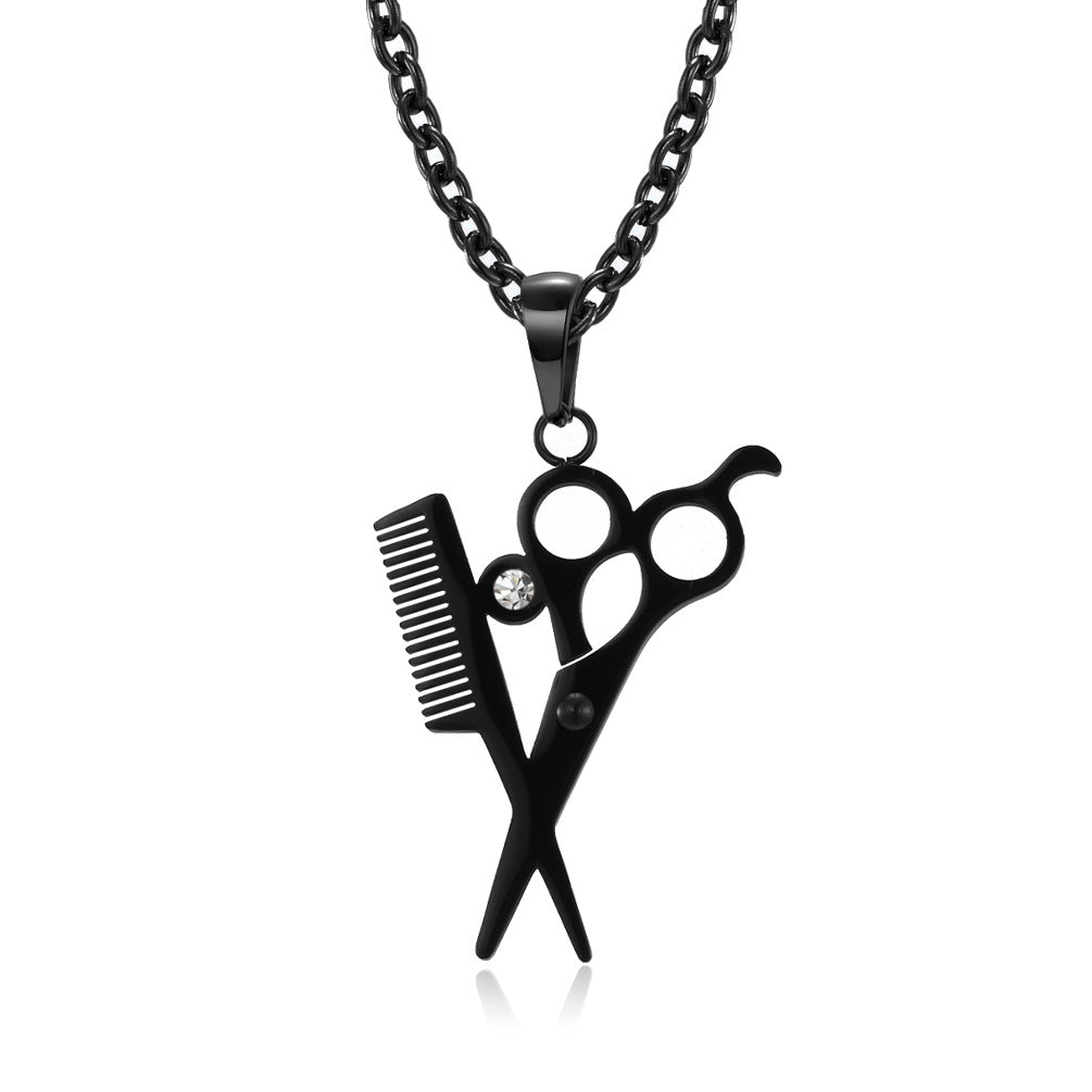 Scissors Combs and Hairdressers Pendants for Men
