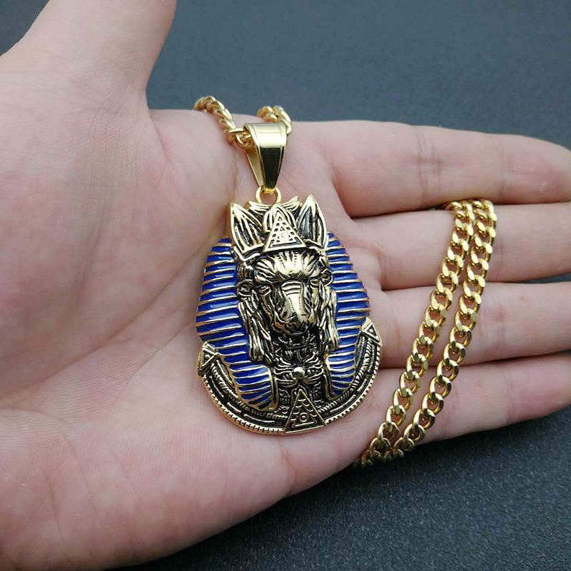 Steel Necklace – Statement Hip Hop Anubis Pendant