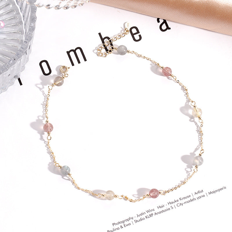 Crystal and Moonstone Sterling Silver Love Bracelet