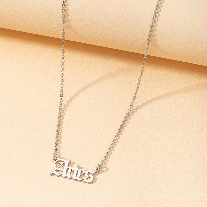 Gothic Constellation Necklace with English Letters - Vienna Verve Collection
